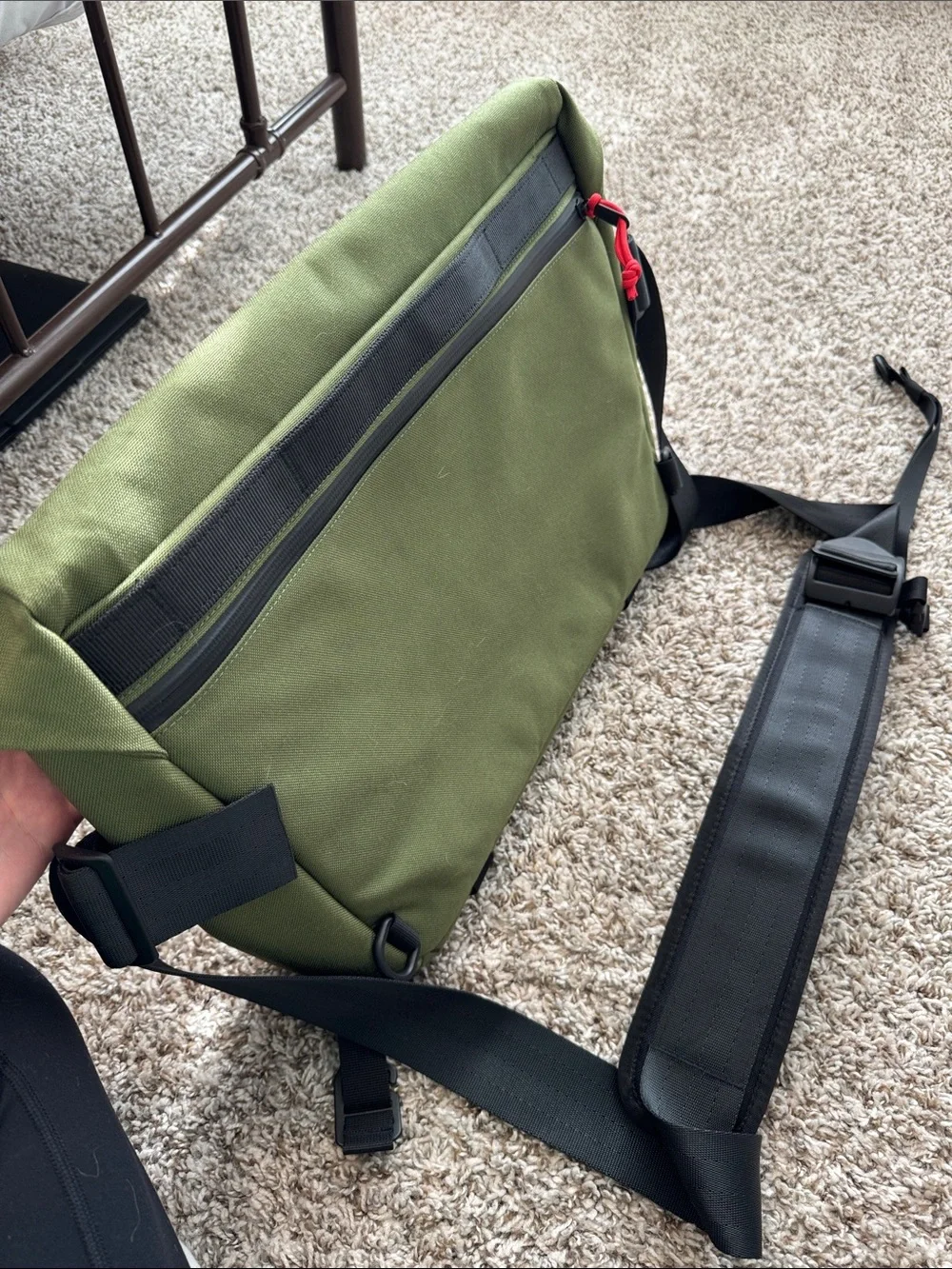 Topo Designs Olive Green Messenger/Computer Bag with Adjustable Strap